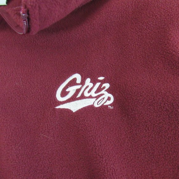 PROEDGE Fleece Pullover Jacket, Men's L, Maroon Red, 1/4 Zip, Montana Griz Logo - Picture 5 of 5